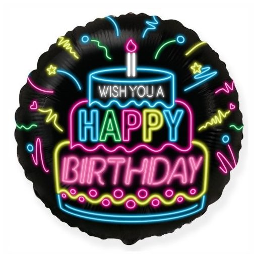 Tortás Happy Birthday fólia léggömb